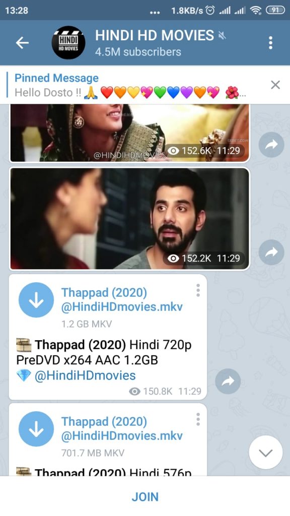 How to download the movies from Telegram