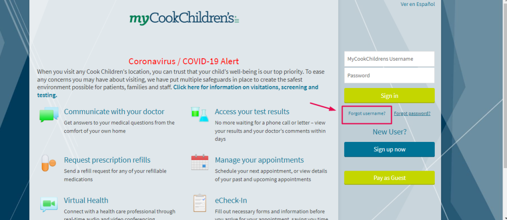 Cooks Children's Patient Portal