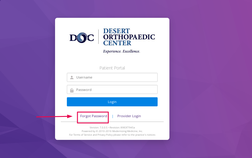 Desert Orthopedic Center Patient Portal