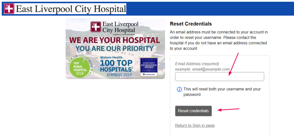 East Liverpool City Hospital Patient Portal