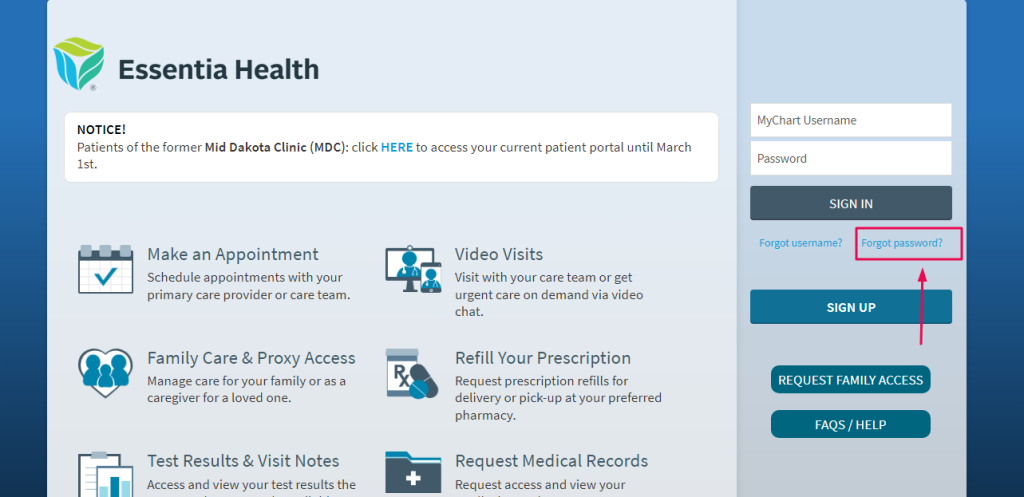 Essentia Health Patient Portal 