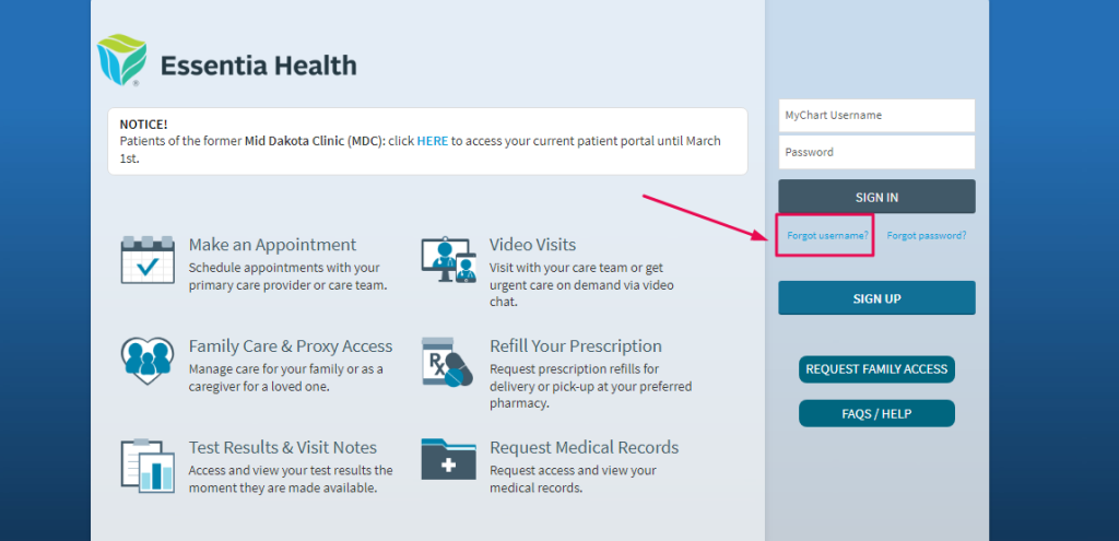 Essentia Health Patient Portal 