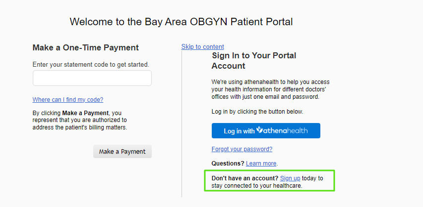 Bay Area OBGYN Patient Portal