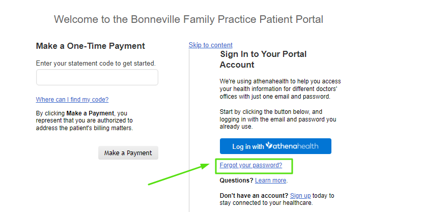 Bonneville Family Practice Patient Portal 