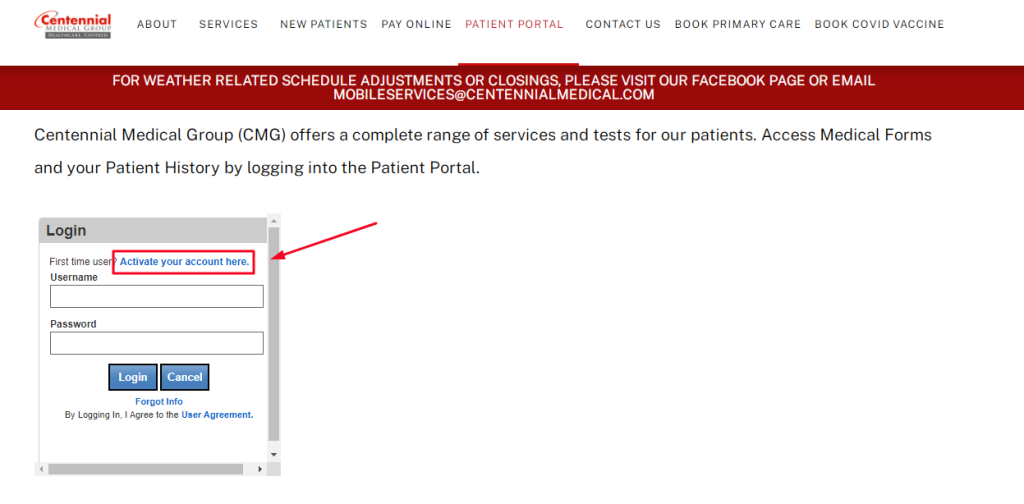 Centennial Medical Group Patient Portal 