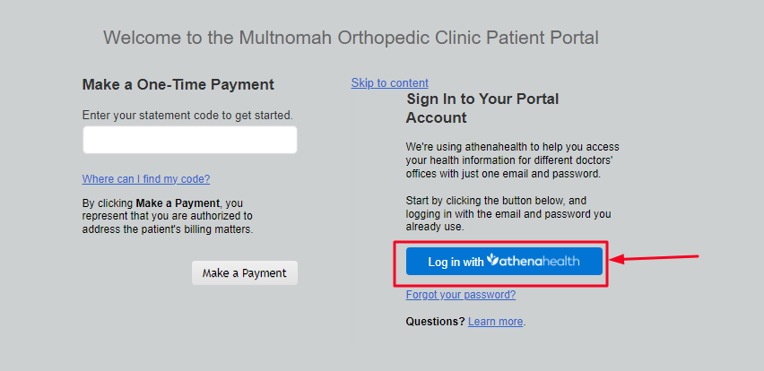 Multnomah Orthopedic Clinic Patient Portal