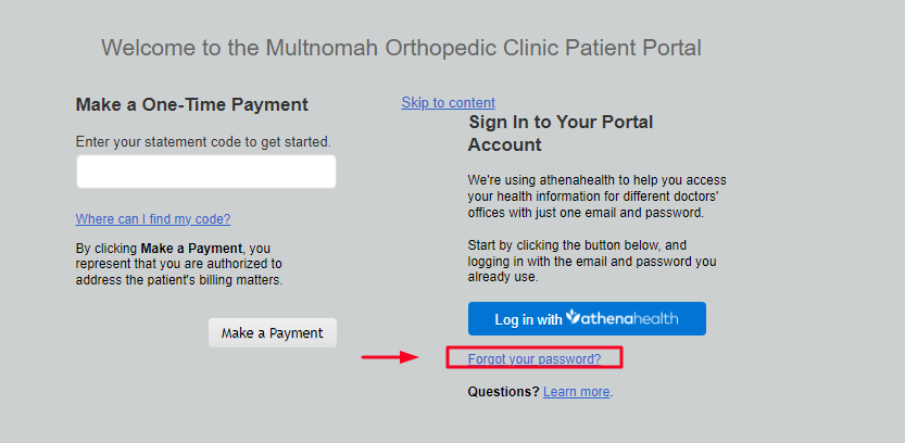 Multnomah Orthopedic Clinic Patient Portal
