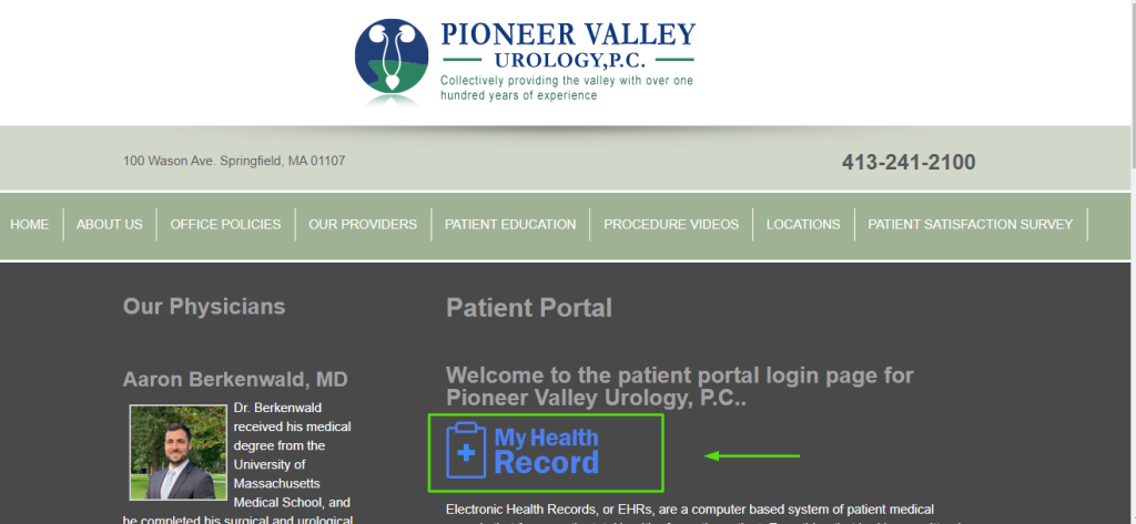 Pioneer Valley Urology Patient Portal
