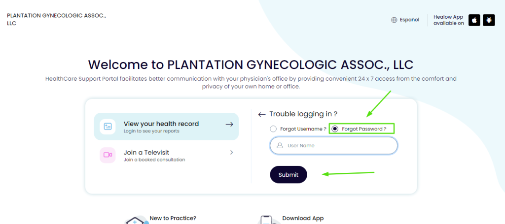 Plantation Gynecologic Associates Patient Portal
