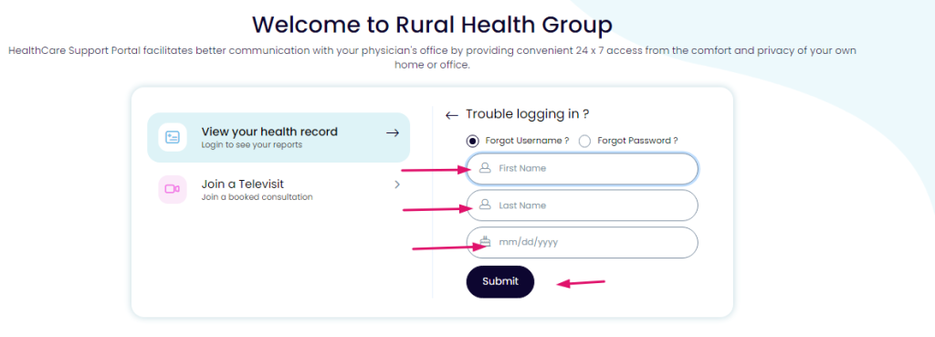 Rural Health Group Patient Portal