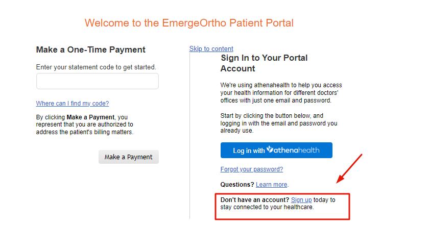 Emerge Ortho Patient Portal