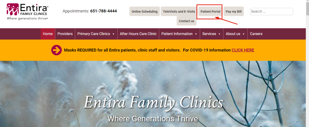 Entira Family Clinics patient portal