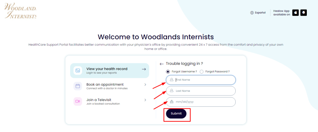 Woodlands Internists Patient Portal