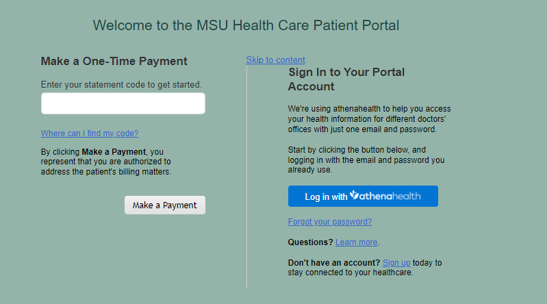 MSU Health Care Patient Portal