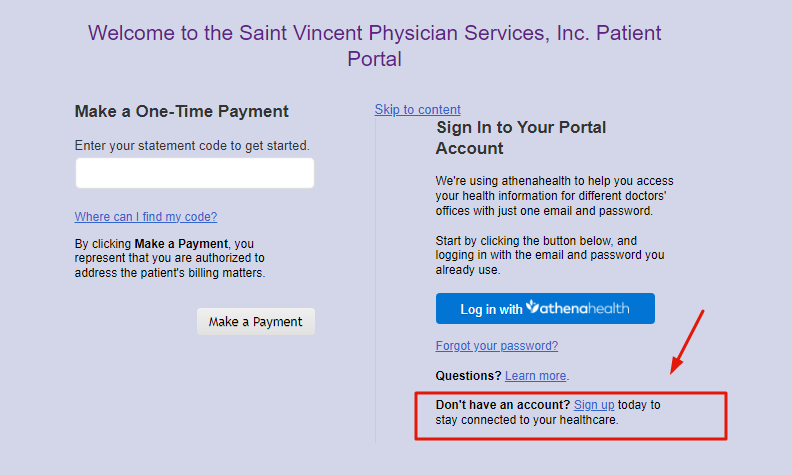 SVH Patient Portal Sign Up