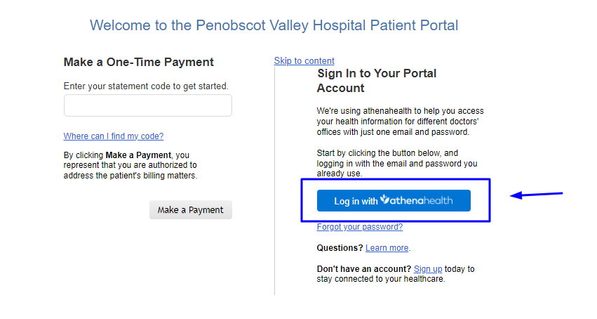 Penobscot Valley Hospital Patient Portal
