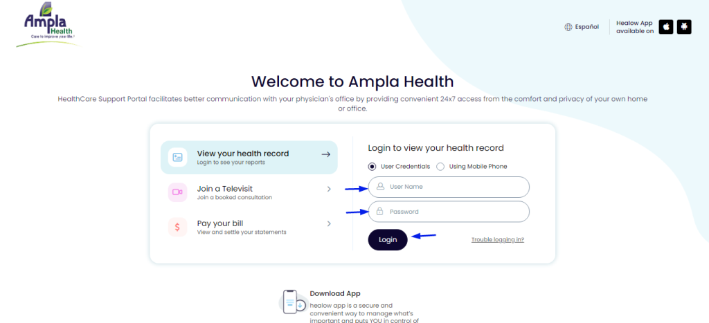 Ampla Health Patient Portal