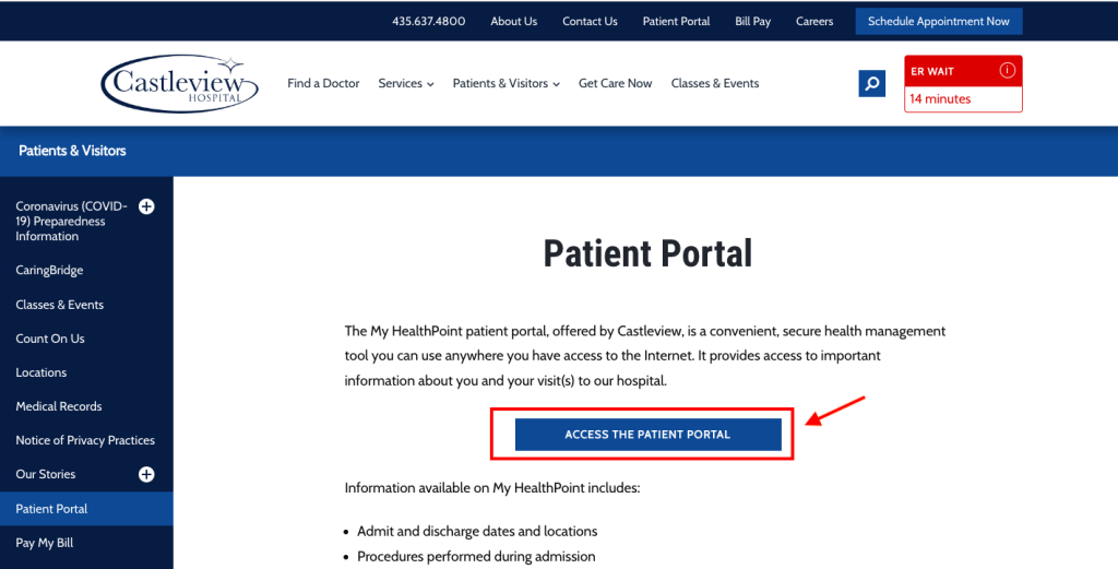 Castleview Hospital Patient Portal