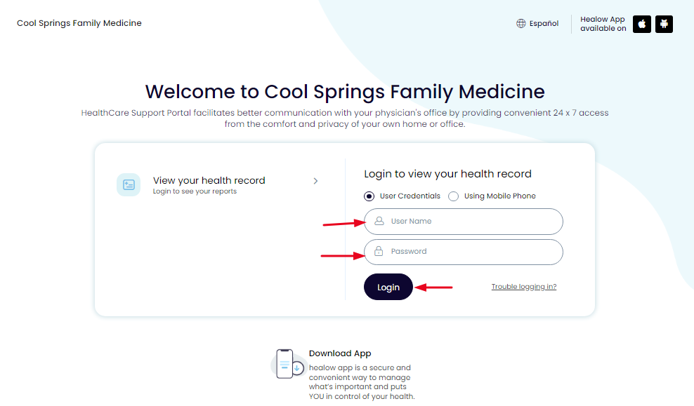 Cool Springs Family Medicine Patient Portal 