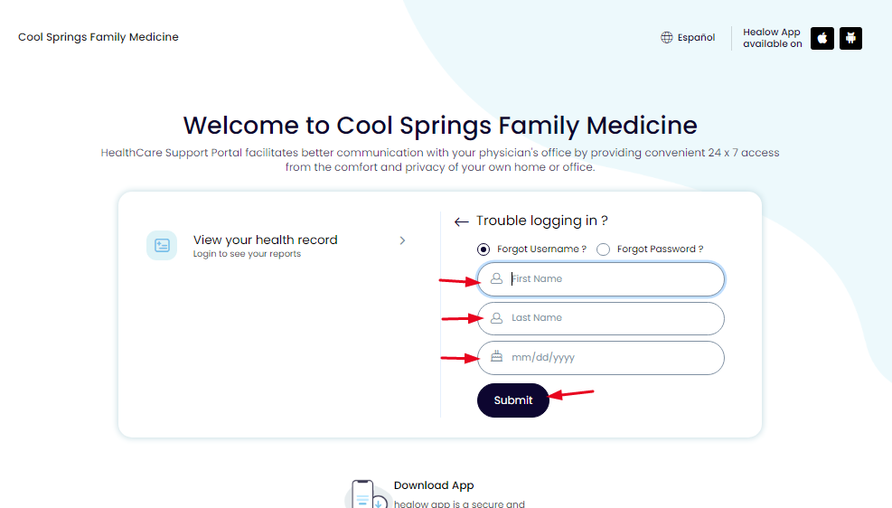 Cool Springs Family Medicine Patient Portal 