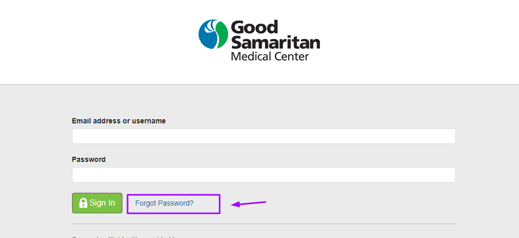 Good Samaritan Patient Portal Reset Password