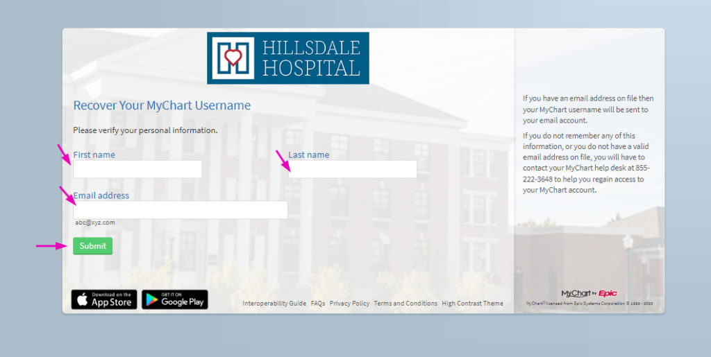 Hillsdale Clinic Patient Portal