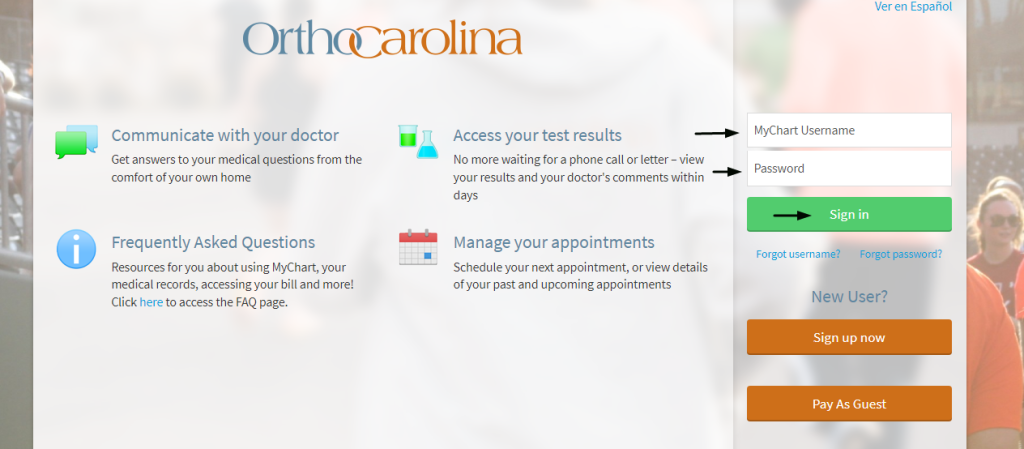 Orthocarolina Patient Portal  Login 