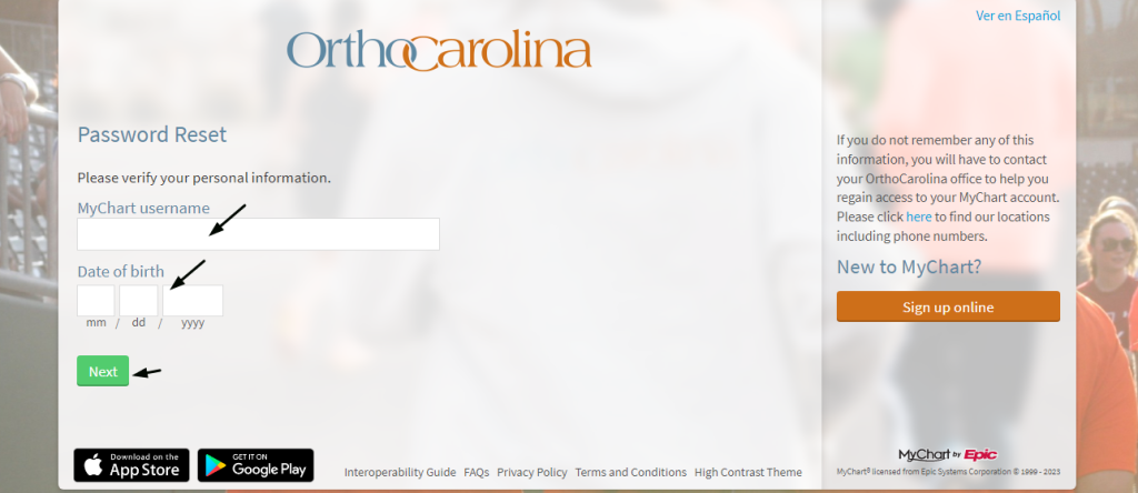 Orthocarolina Patient Portal Reset Password