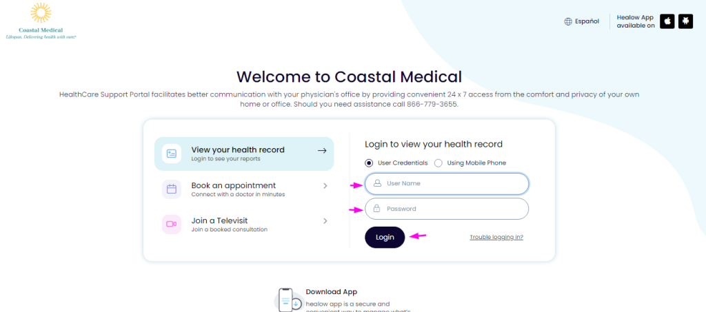 Coastal Medical Patient Portal Login 
