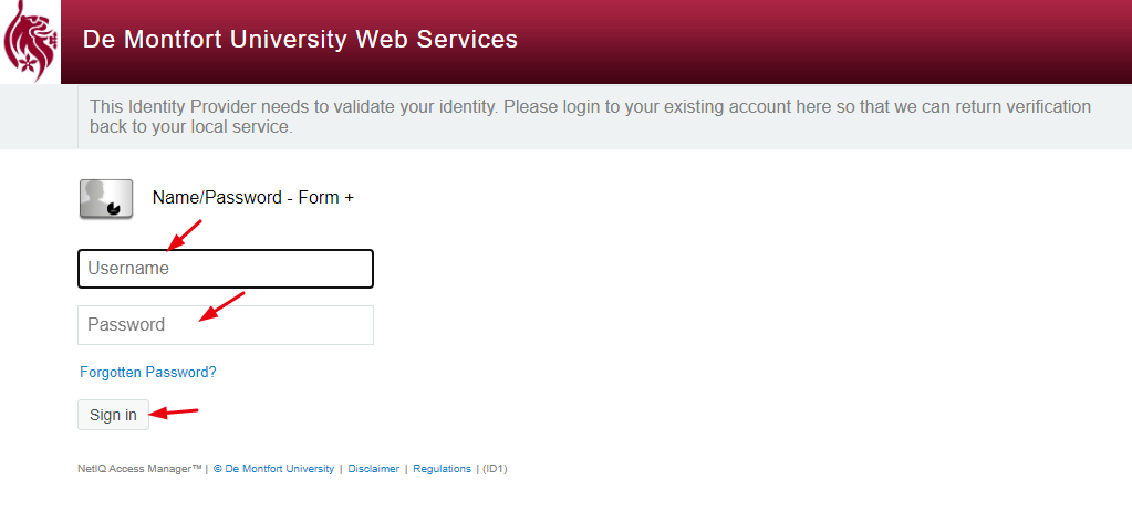 MyDMU Login