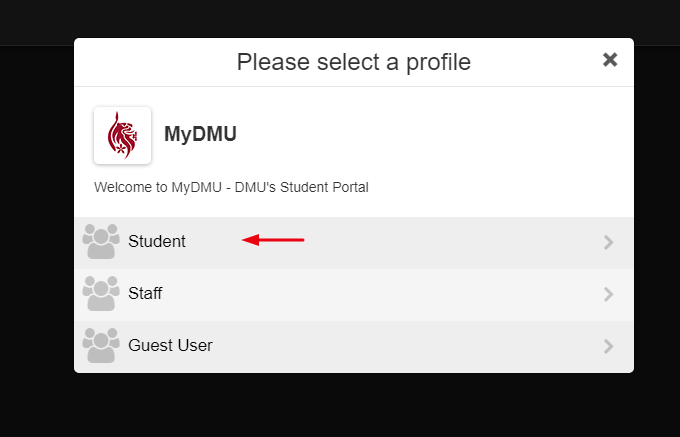 Student Login for MyDMU