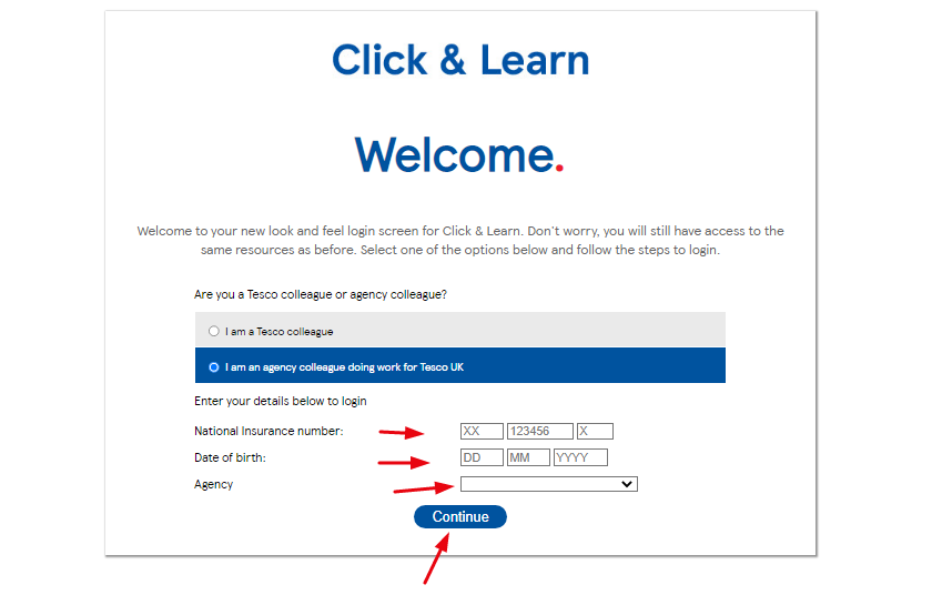 Tesco Click and Learn Login