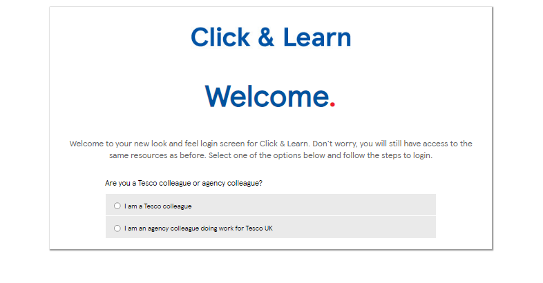 Tesco Click and Learn Login