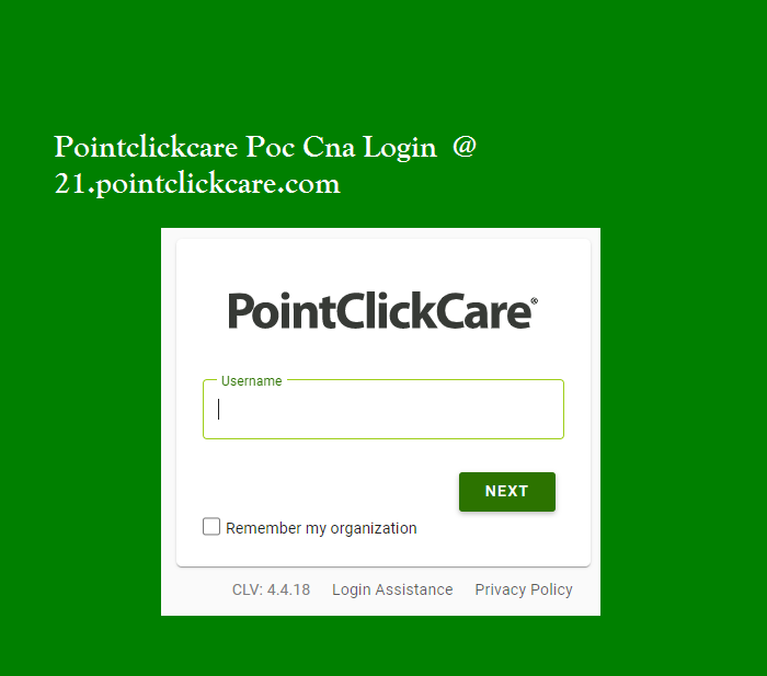 Pointclickcare Poc Cna Login  @ 21.pointclickcare.com