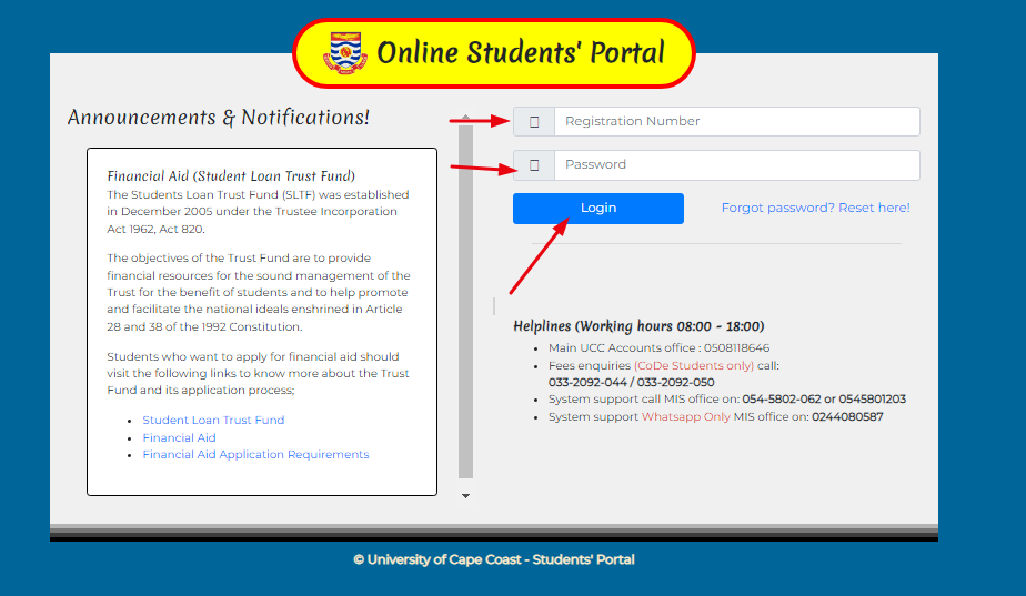 UCC Students Portal Login 