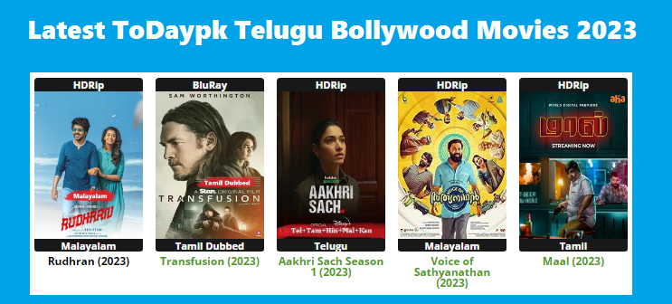 Latest ToDaypk Telugu Bollywood Movies 2023